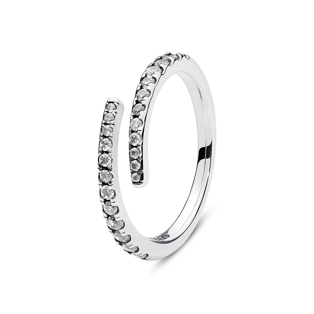 925 Sterling Silver Pavé Heart Ring