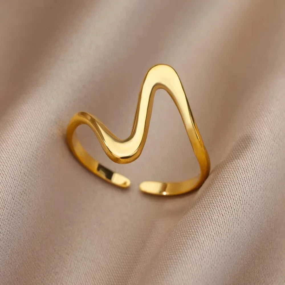 Golden Geometry Open Ring