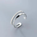 Double Geometry Zircon Ring