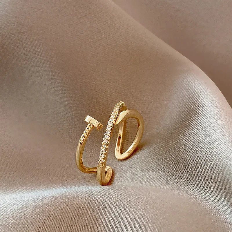 Golden Zircon Adjustable Ring
