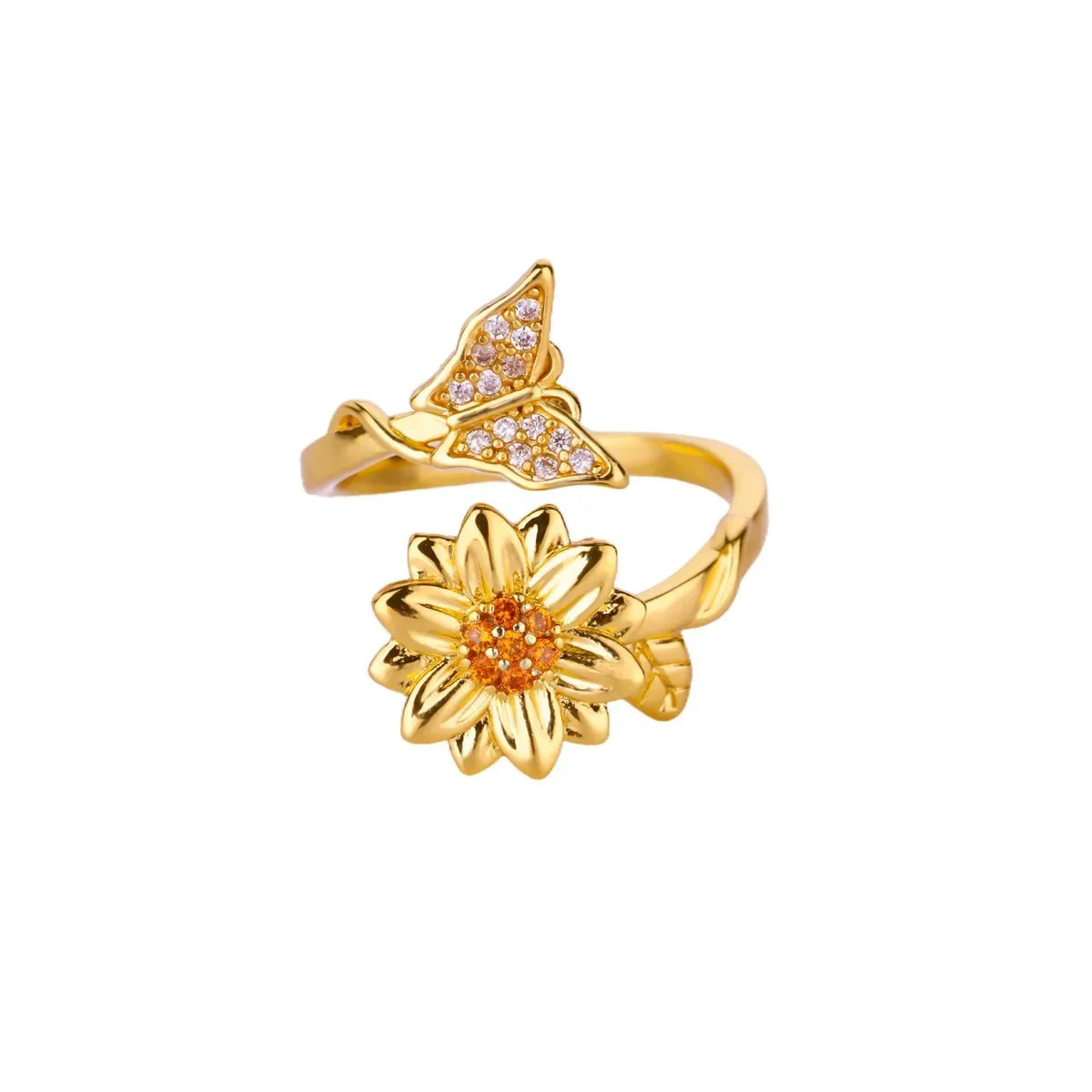 Golden Butterfly Open Ring
