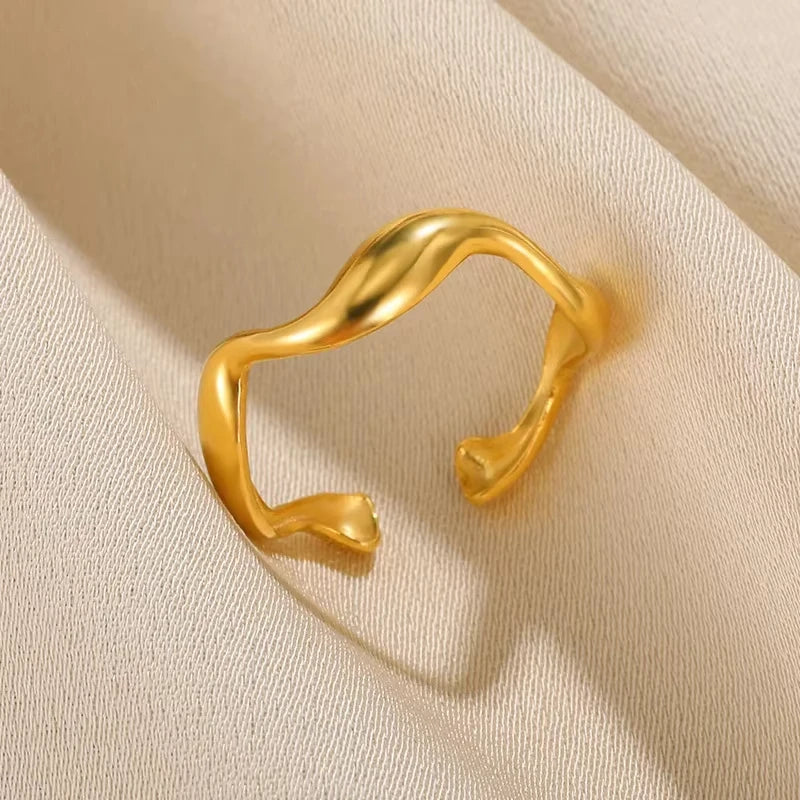 Golden Geometry Open Ring