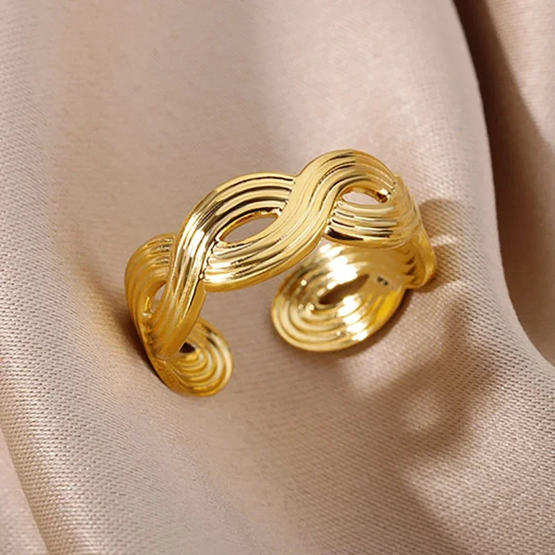 Golden Geometry Open Ring