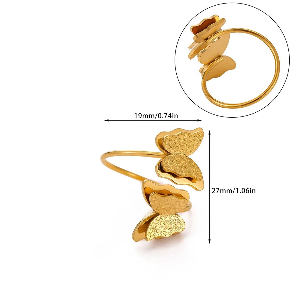 Golden Butterfly Open Ring