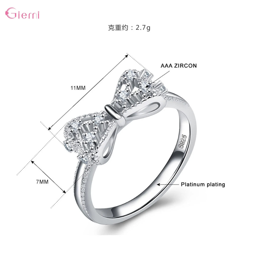 925 Sterling Silver Bow Ring