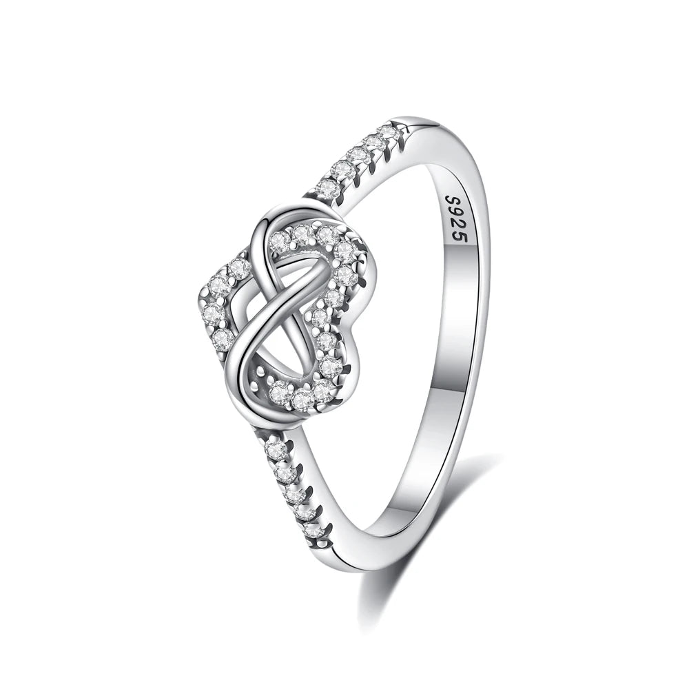 925 Sterling Silver Pavé Heart Ring