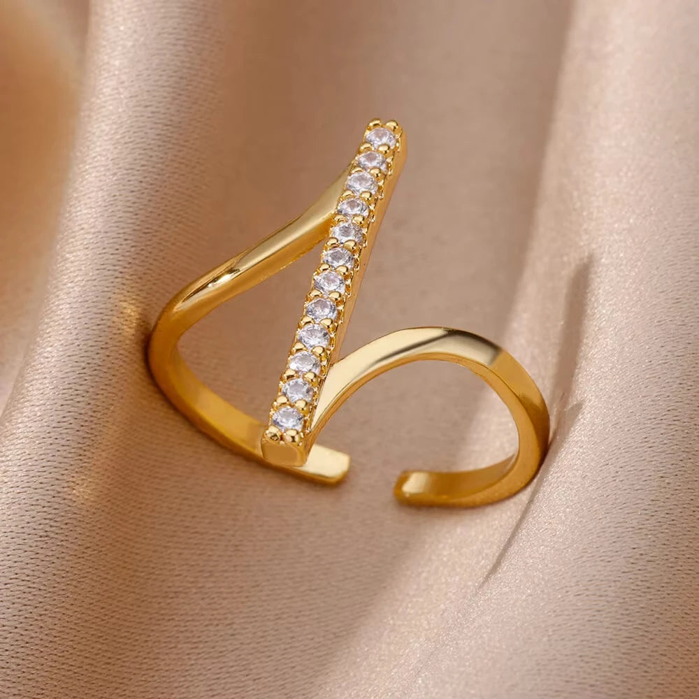 Golden Evil Eye Zircon Ring