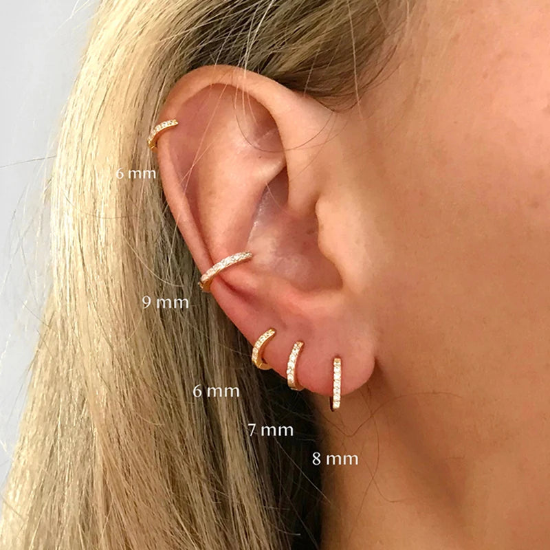Crystal Zirconia Huggie Earrings