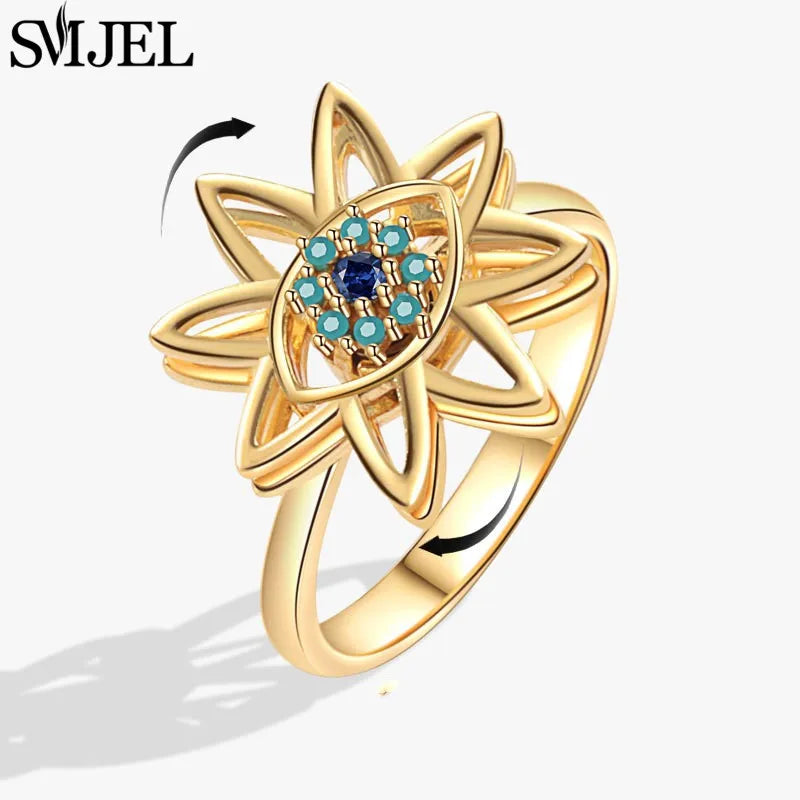 Crystal Bloom Spinner Ring