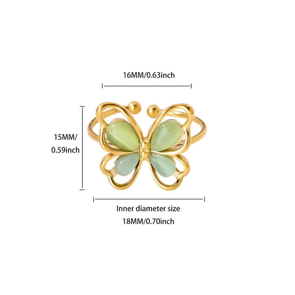 Golden Butterfly Open Ring