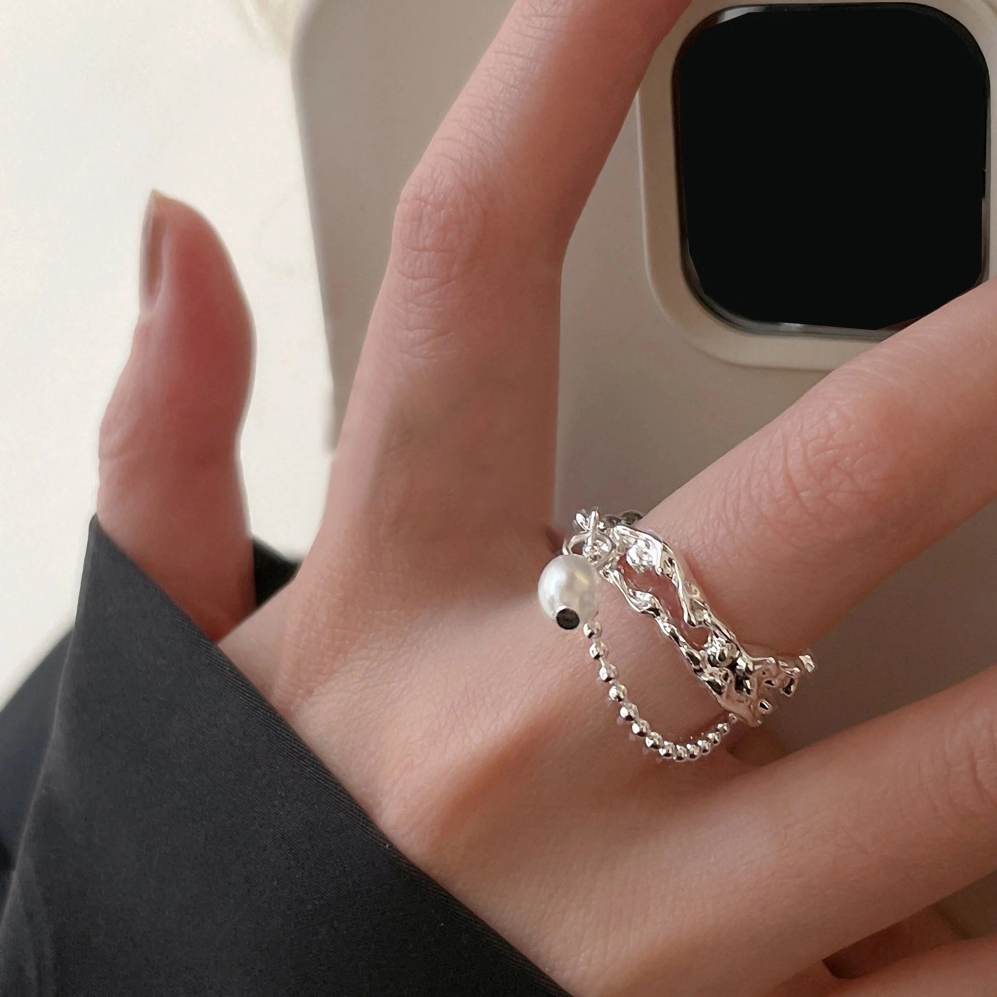 Sterling Silver Pearl Ring