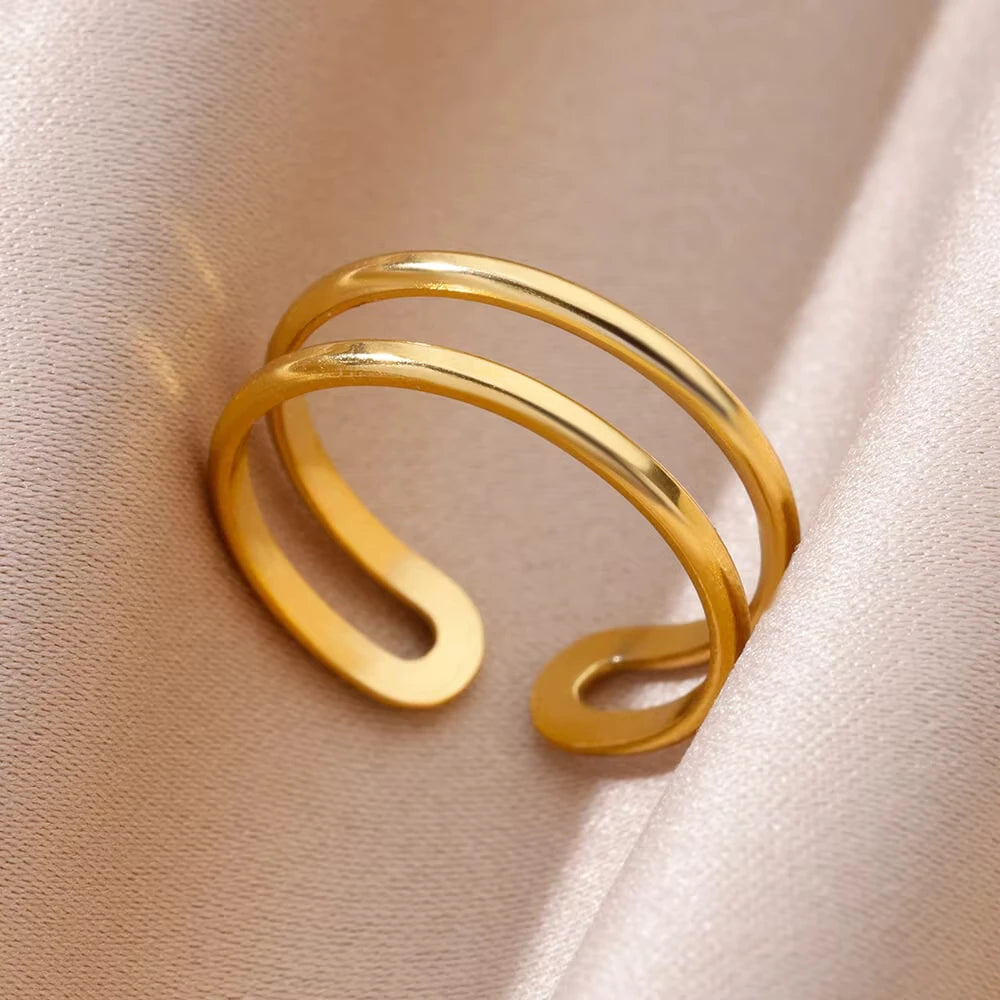 Golden Geometry Open Ring