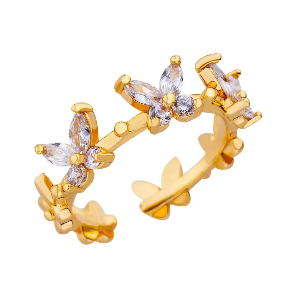 Golden Butterfly Open Ring