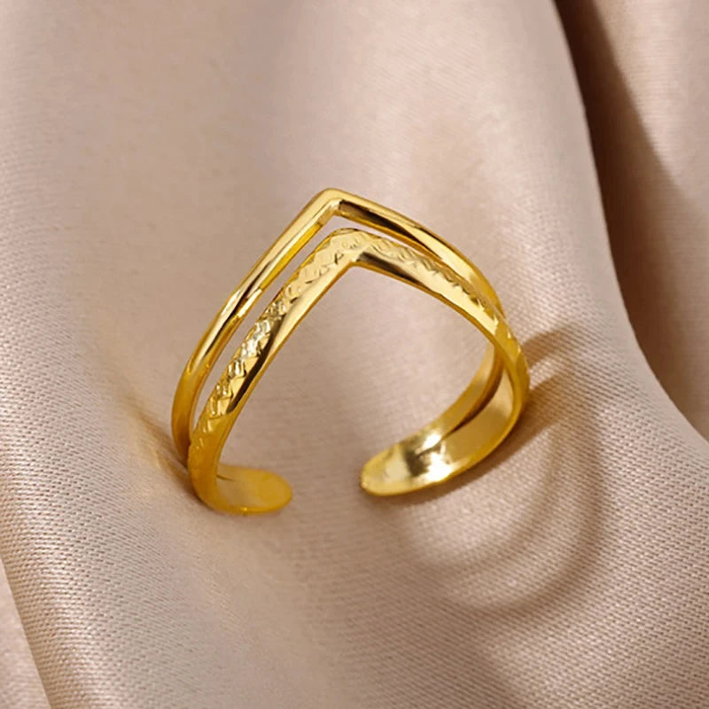 Golden Geometry Open Ring