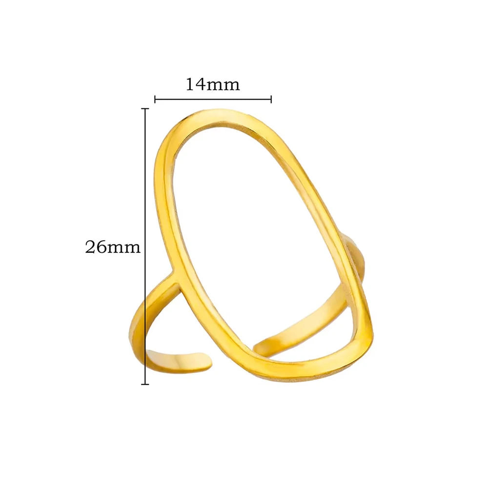 Golden Geometry Open Ring