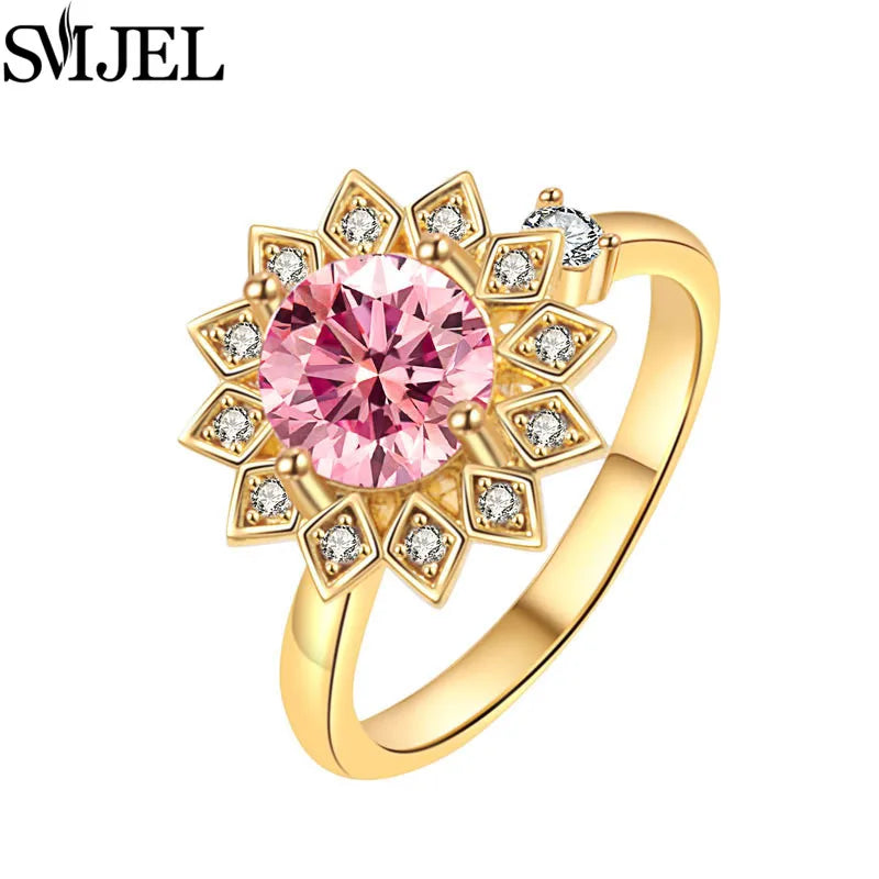 Crystal Bloom Spinner Ring