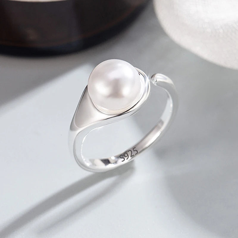 Sterling Silver Pearl Ring