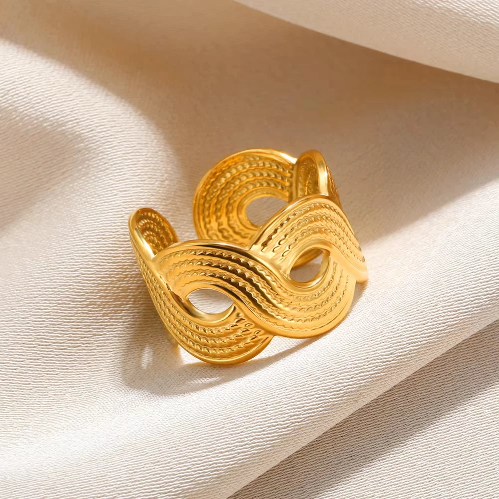 Golden Geometry Open Ring